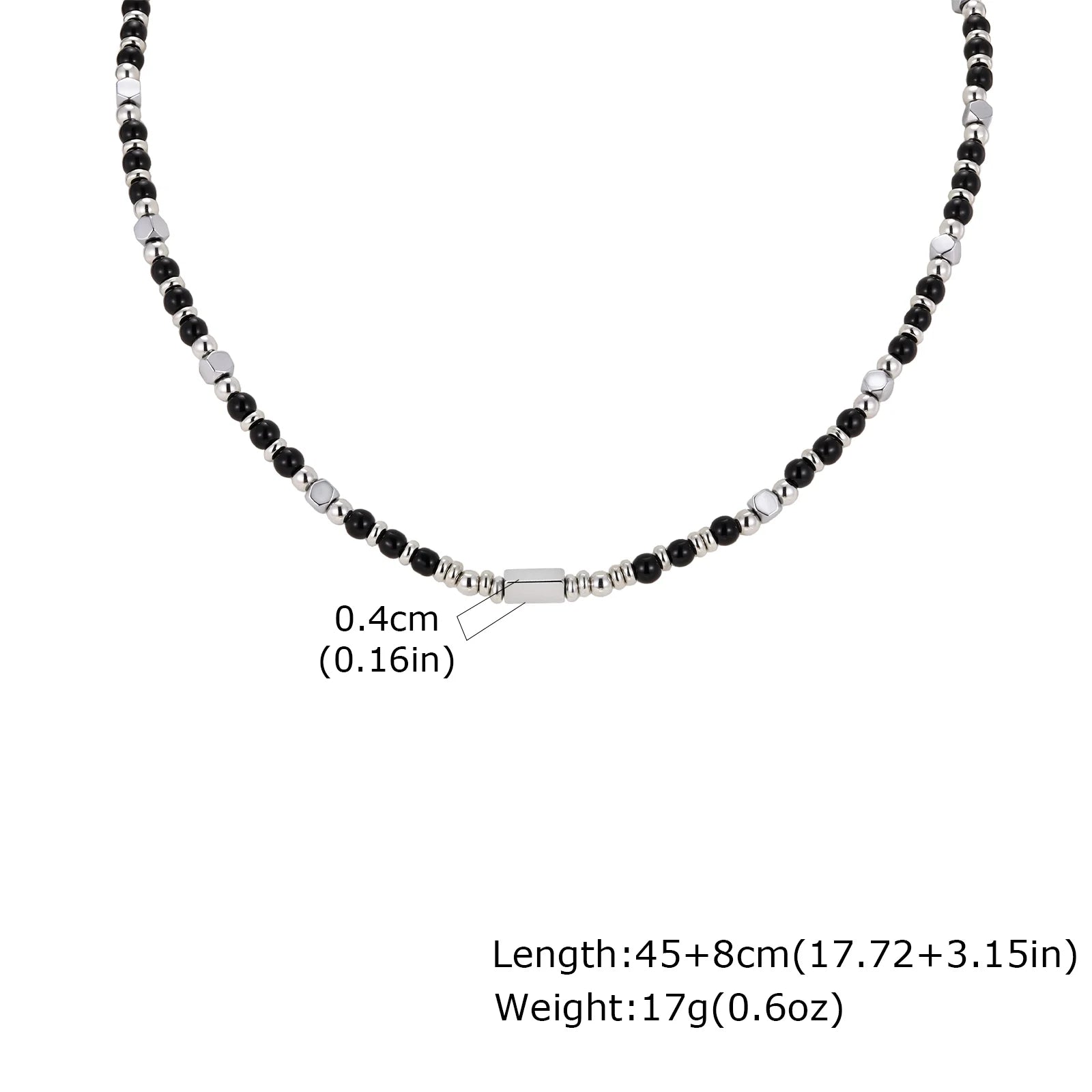 Vnox Stainless Steel Natural Stone Beaded Necklace | Trendy Adjustable Choker for Men lifestyle view