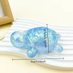 Squishy Turtle Fidget Toy | Glitter Squeeze Toy for Stress Relief close-up view
