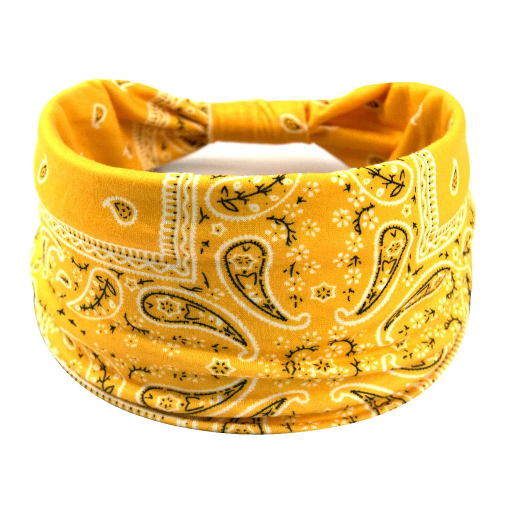 Bohemian Soft Twist Knotted Wide Edge Headband Women Sports Soft Yoga Turban Bandana alternate view