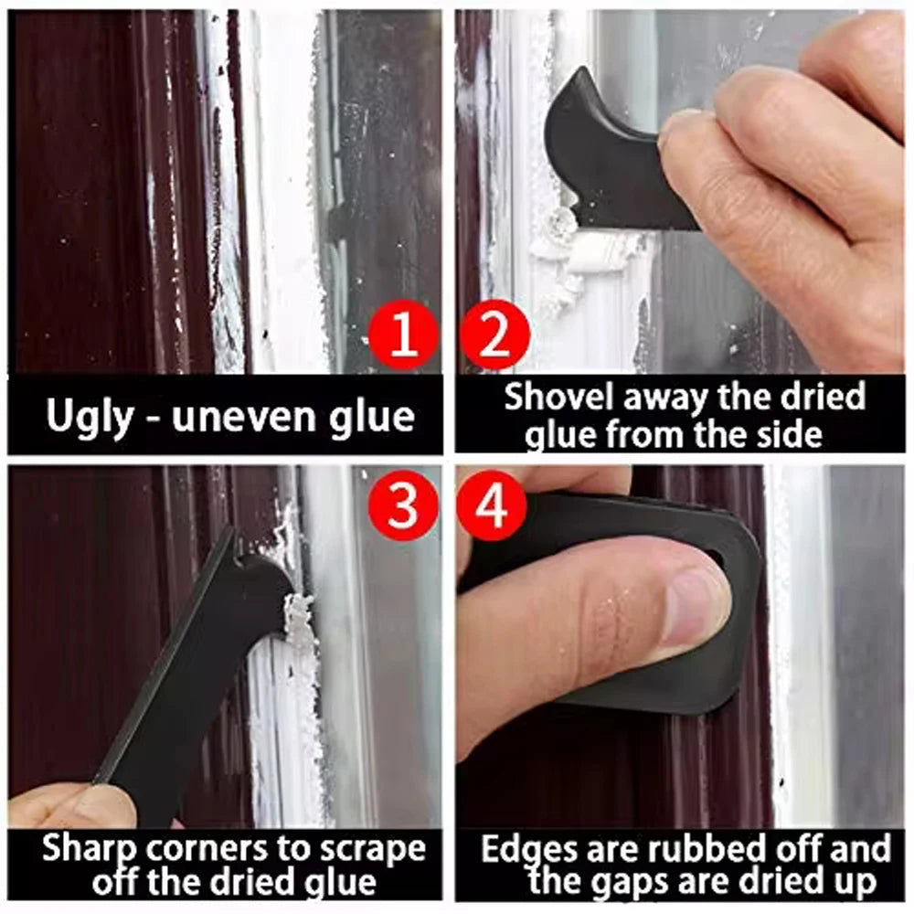 5in1 Silicone Scraper Squeegee Glue Remover Tool Kit | Multifunctional Caulking & Grout detail view