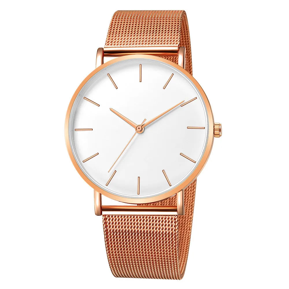 RUNERR Ultra Thin Quartz Watch | Minimalist Business Casual Mesh Strap close-up view