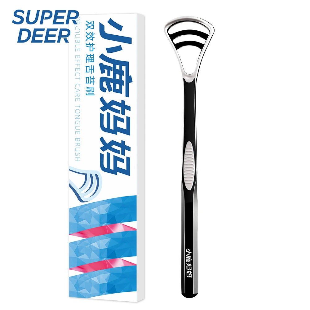 Super Deer Silicone Tongue Scraper 1Pcs Macaron Color Tonger Brush Cleaning Tools Toothbrush Oral Care Fresh Breath Safe Clean