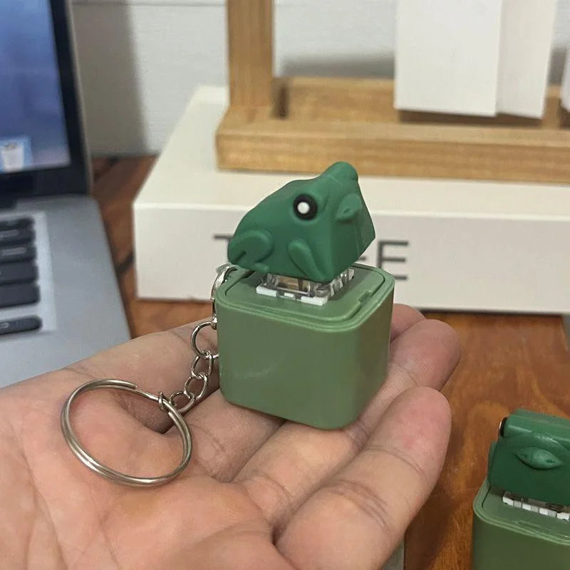 Funny Croaking Frog Duck Keychain Rechargeable Keyboard Fidget Clicker Sound Keyring alternate view