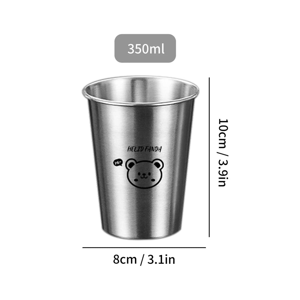 WORTHBUY 304 Stainless Steel Cup Stackable Metal Tumbler Cups Portable Durable Drinkin close-up view
