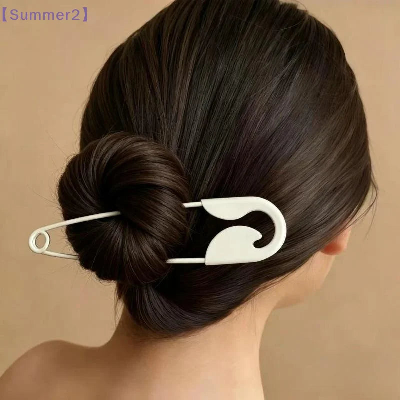 【Xia2】Large Safety Pin Metal Hair Claws Barrettes For Women Girls Hair Accessories Hairclips Hairpins Headwear Gifts{S}