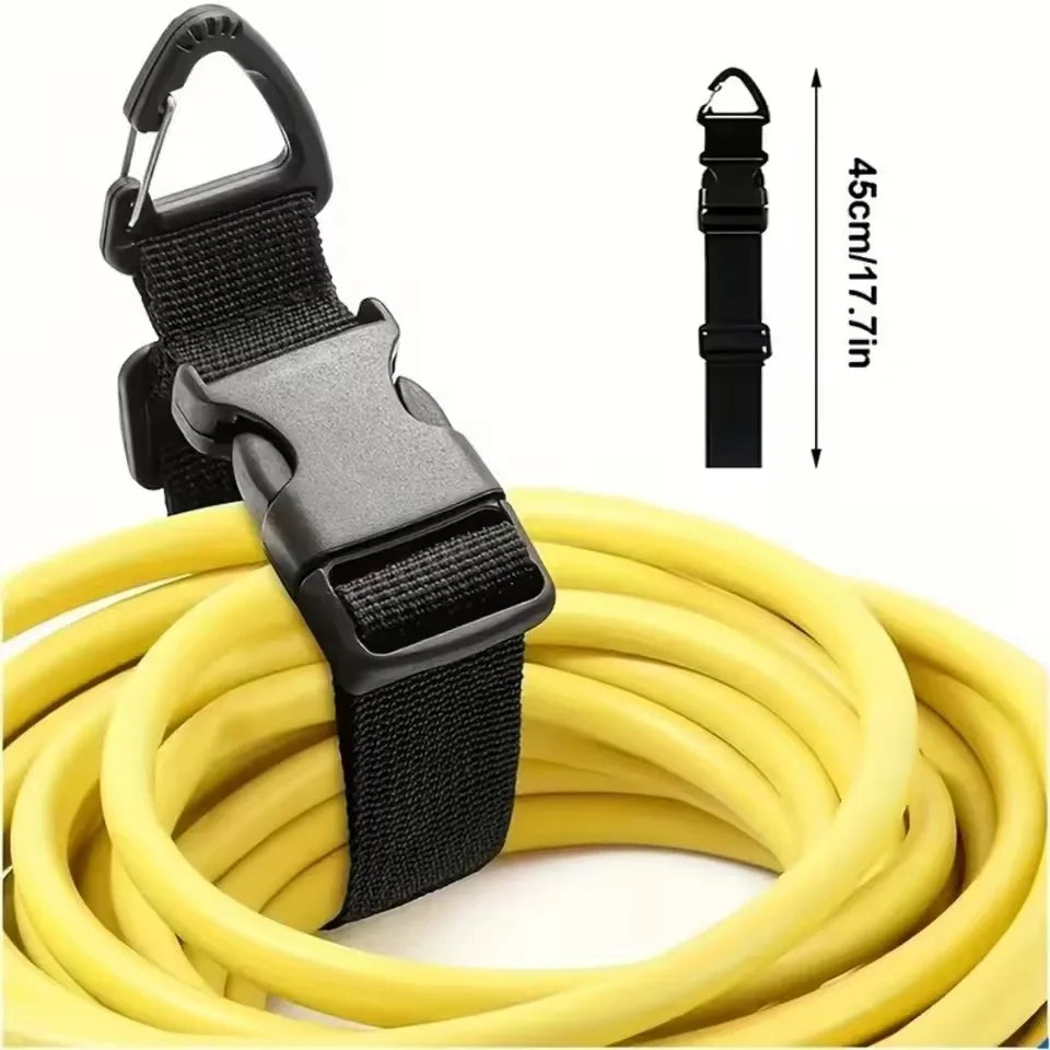 Storage Strap Heavy-Duty Hook and Loop Cord Carrying Strap, Hanger, and Organizer with Handle for Pool Hoses Garden Hoses Cables