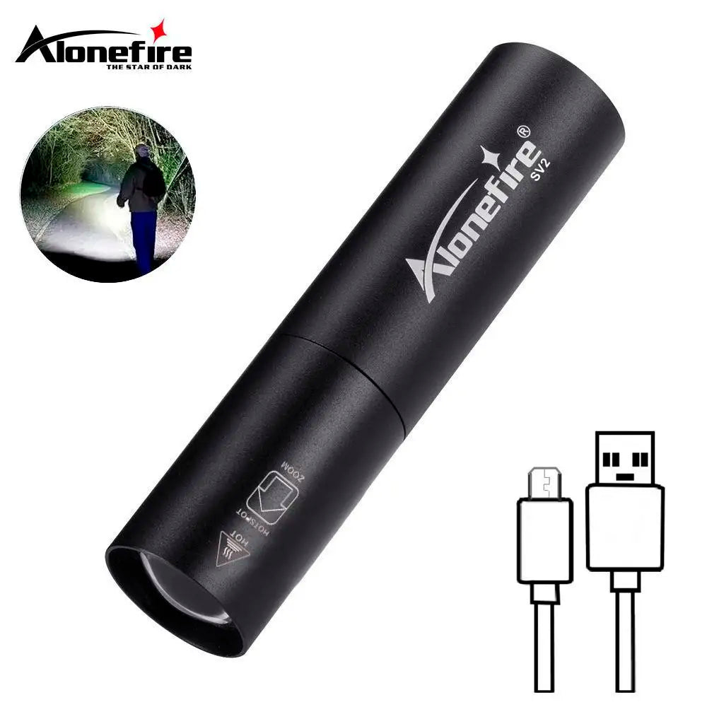 Small Palm Mini Flashlight Rechargeable | Bright Zoomable LED for Camping & Emergen additional angle