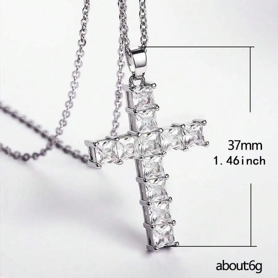New Fashion Necklaces Female Pendants Gold Multi Color Crystal Jesus Cross Pendant additional angle