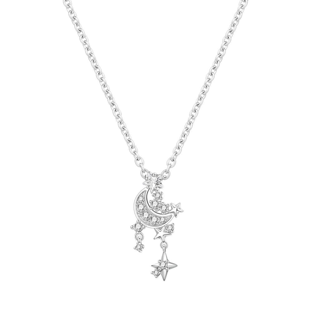 Romantic Pink Crown Heart Pendant Necklace Genuine 925 Sterling Silver Elegant Fine Jewe detail view