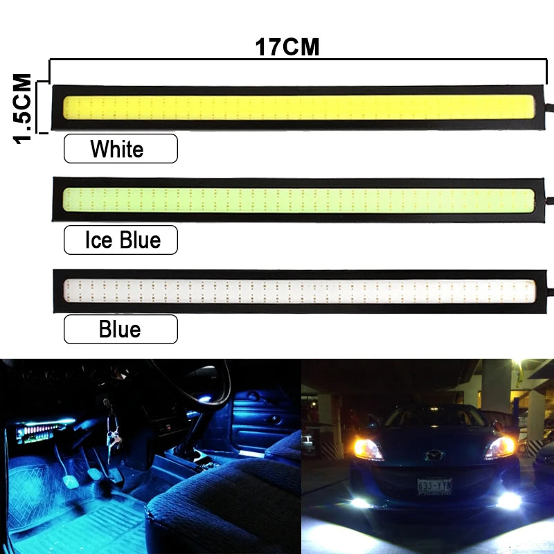 17cm Super Bright COB LED Fog Light Bulb | 12V 6500K Daytime Running Light Strip for alternate view