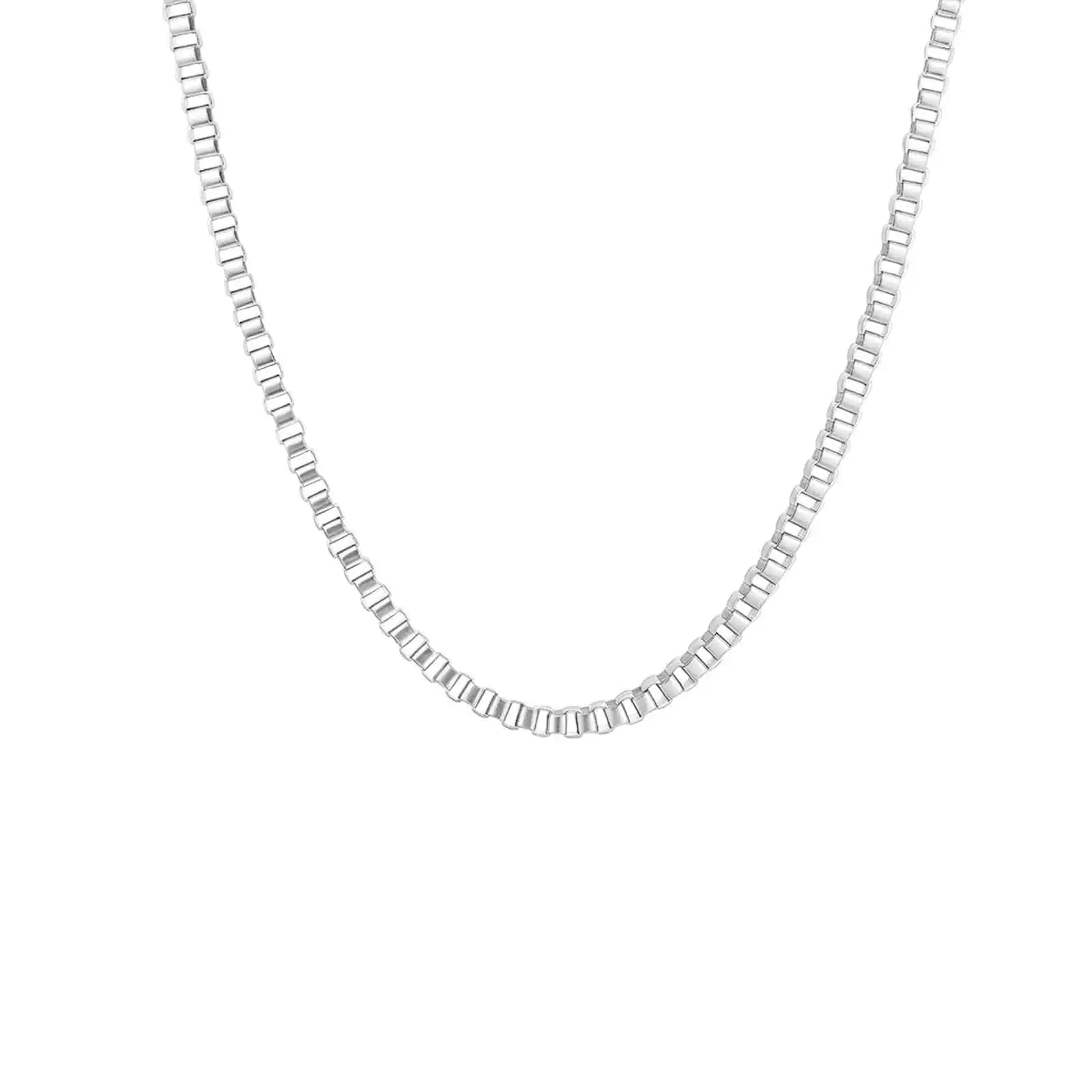 Stainless Steel Box Chain Necklace for Women | Hip Hop Fashion Jewelry Gift additional angle