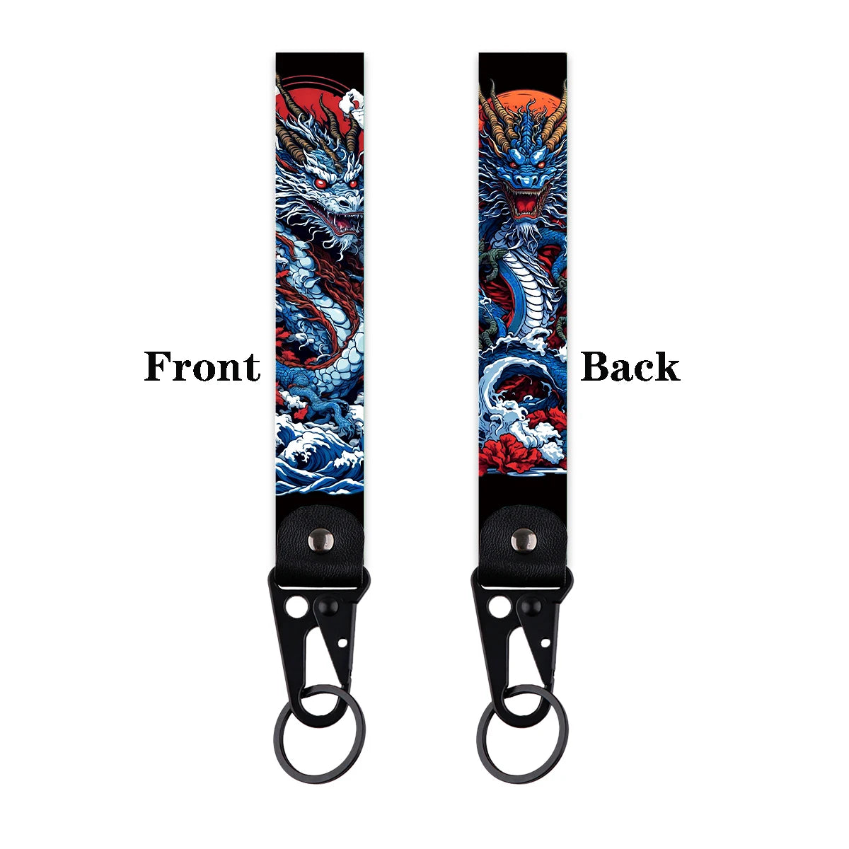 Artistic Keychain Set | Crane Car Koi Fish Dragon Jewelry Key Rings detail view