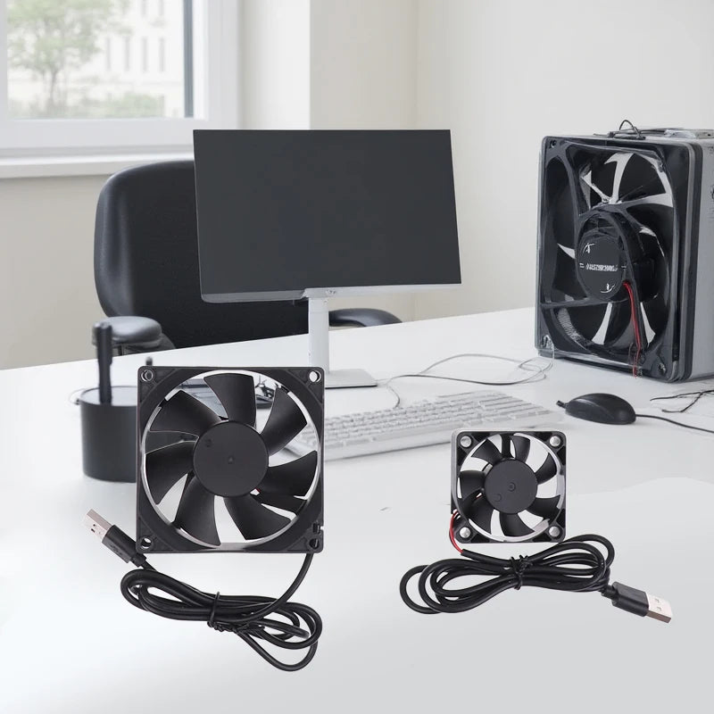 5V USB Router Cooling Fan | Quiet Brushless Desktop Cooler for TV Box Modem PC lifestyle view