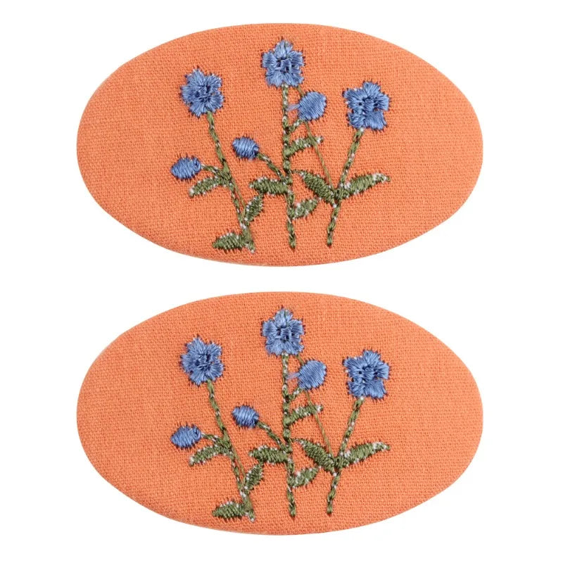 Hand Embroidered Floral BB Hair Clips Soft Fabric Non Slip Hair Barrettes Little Girls Daily Picnic Party Photo Hair Accessories