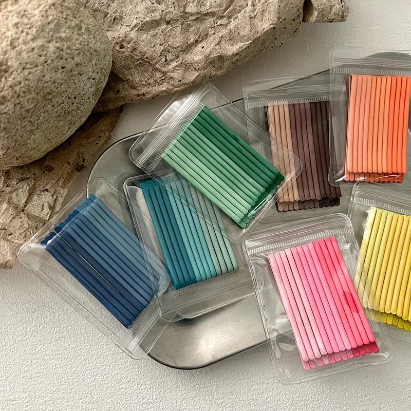 12/20pcs Solid Color Metal Hair Side Clips Curly Wavy Grips Bobby Pins Women Girls Bangs detail view