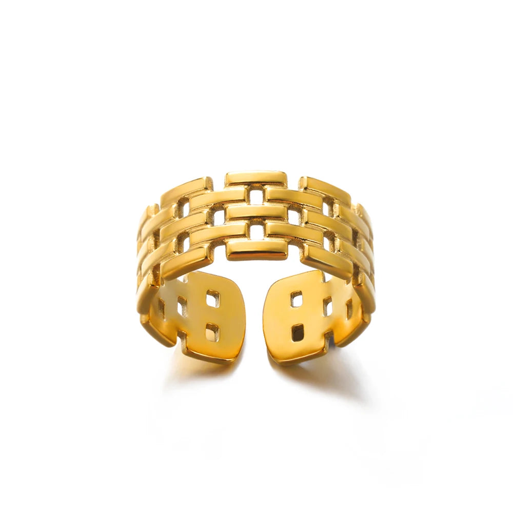 316L Stainless Steel Rings for Women Gold Color Never Fade Luxury Classic rings wed additional angle