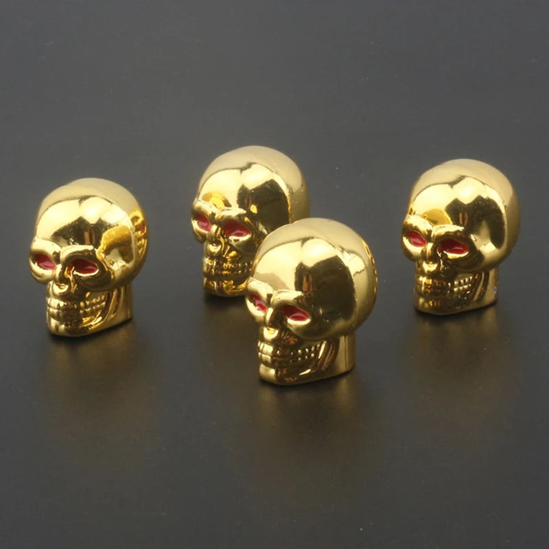4Pcs Skull Valve Caps ABS Car Wheel Plugs for Alloy Wheels