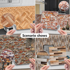 1:12 Dollhouse Miniature Grain Floor Wallpaper Tiles Sticker | Bathroom Living Room Deco detail view