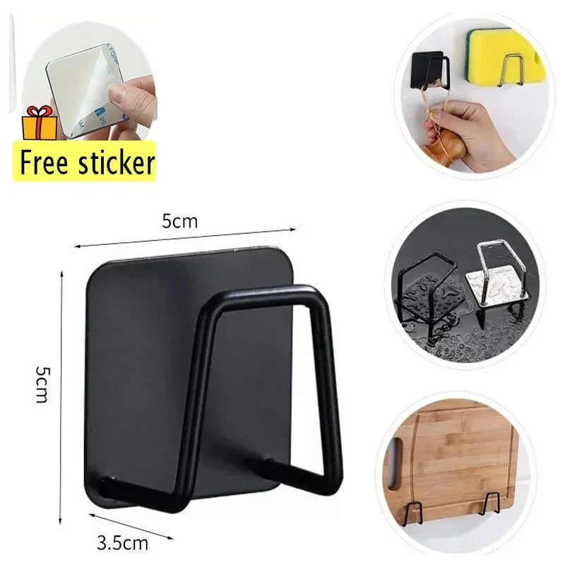 Steel Sink Sponges Drain Drying Rack Self Adhesive Storage Holder Wall Hooks Kitchen Org detail view