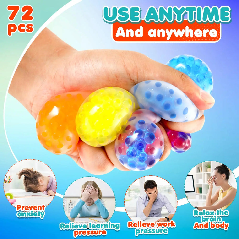 5 to 80 Pack Squishy Stress Balls | Bulk Fidget Toys for Anxiety Relief detail view