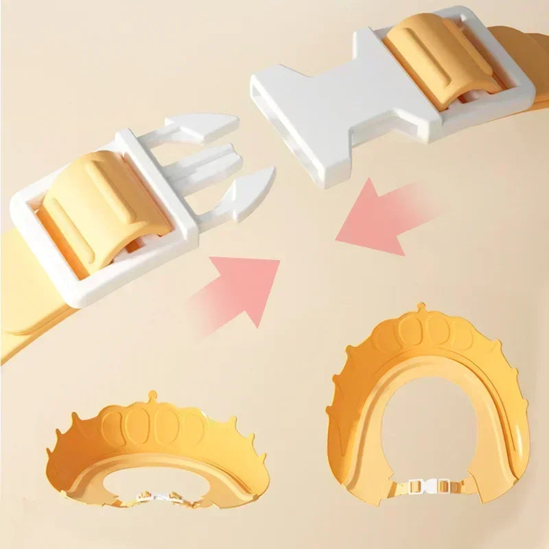 Baby Shower Cap with Adjustable Eye Protection | Waterproof Bath Shampoo Visor for Kids detail view