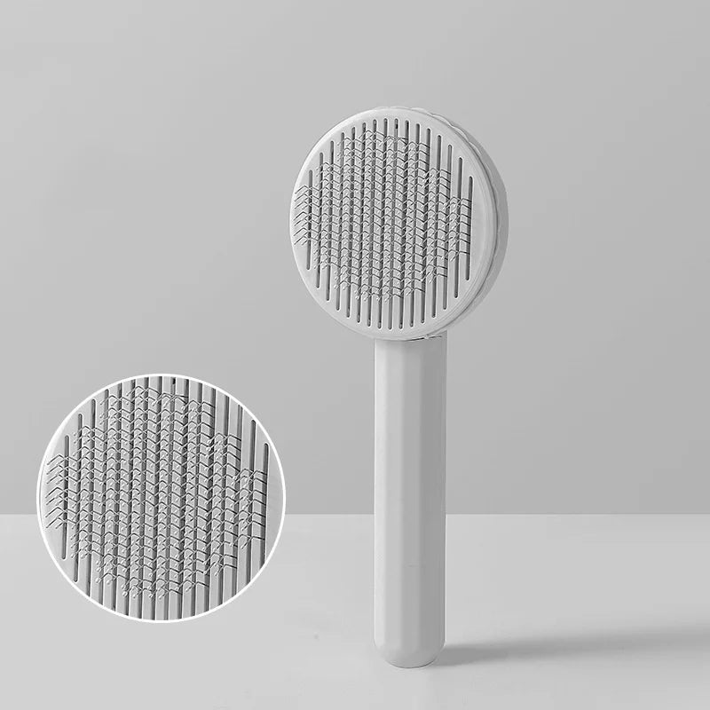 Pet Deshedding Comb | Self Cleaning Needle Brush for Dogs and Cats additional angle