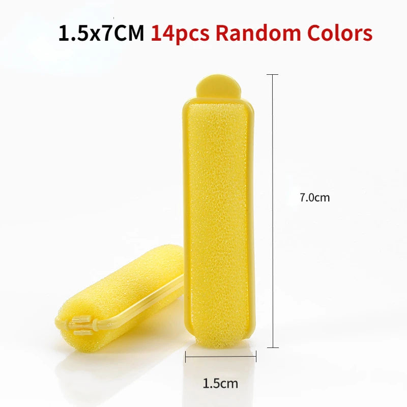 Soft Sponge Foam Cushion Hair Rollers | DIY Home Hair Styling Kit close-up view