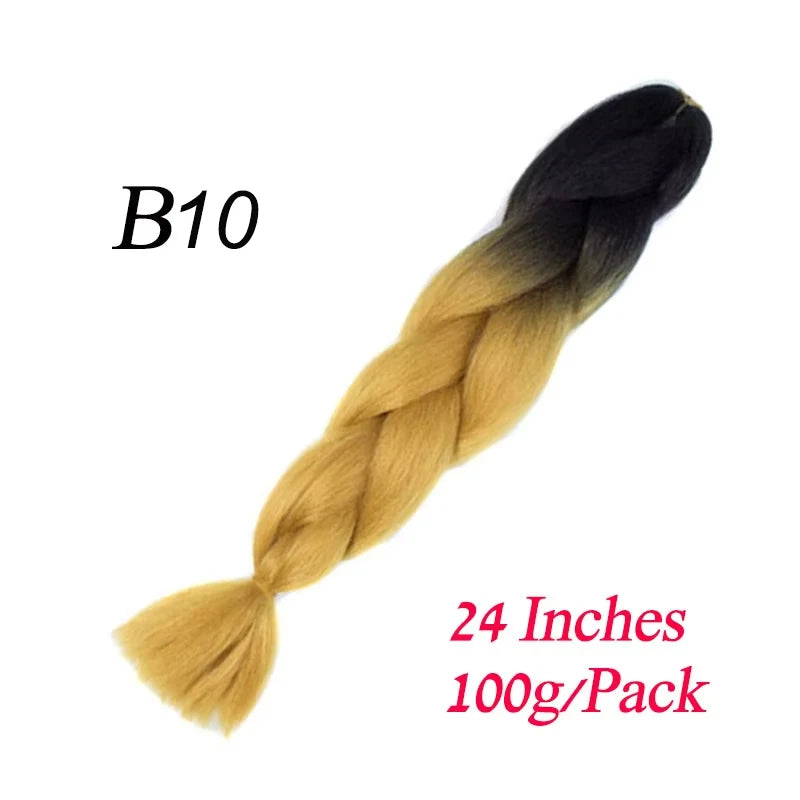 Lihui Pre Stretched Jumbo Braid Hair Extensions 24 inch | Kanekalon Synthetic Hair for African Braids