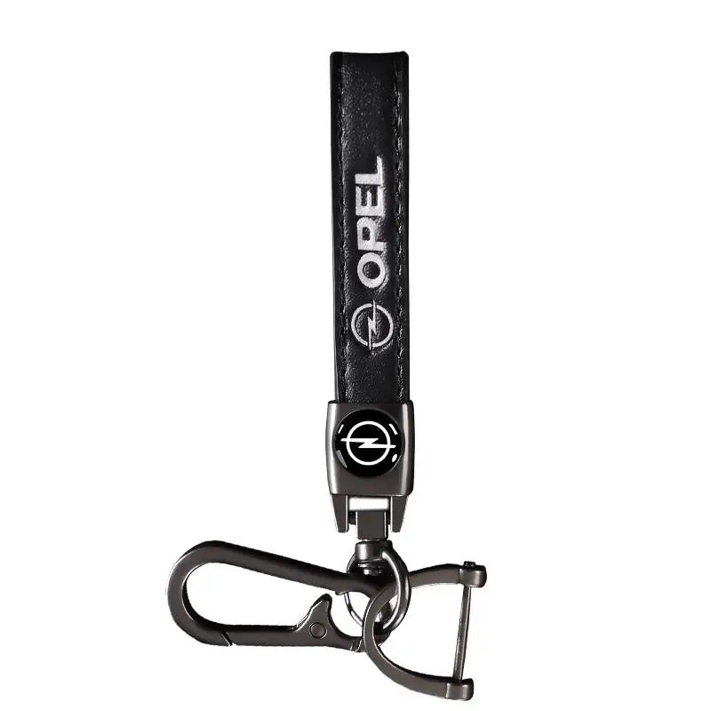 Opel Leather Keychain | Embroidered Car Emblem Key Ring alternate view