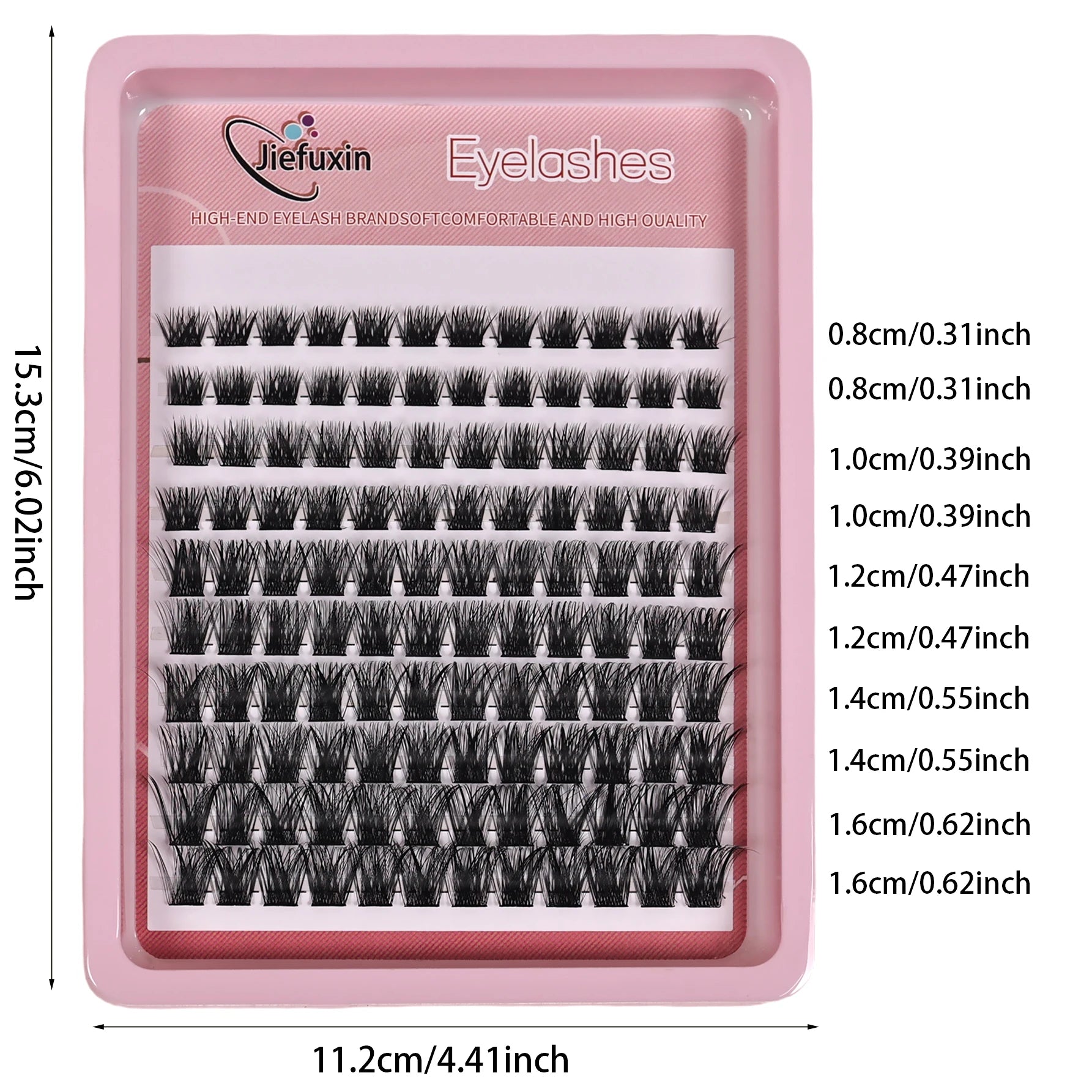 120pcs Lash Clusters Wispy Individual Eyelashes 8-16mm D Curl Fluffy Cluster Lashes Na close-up view