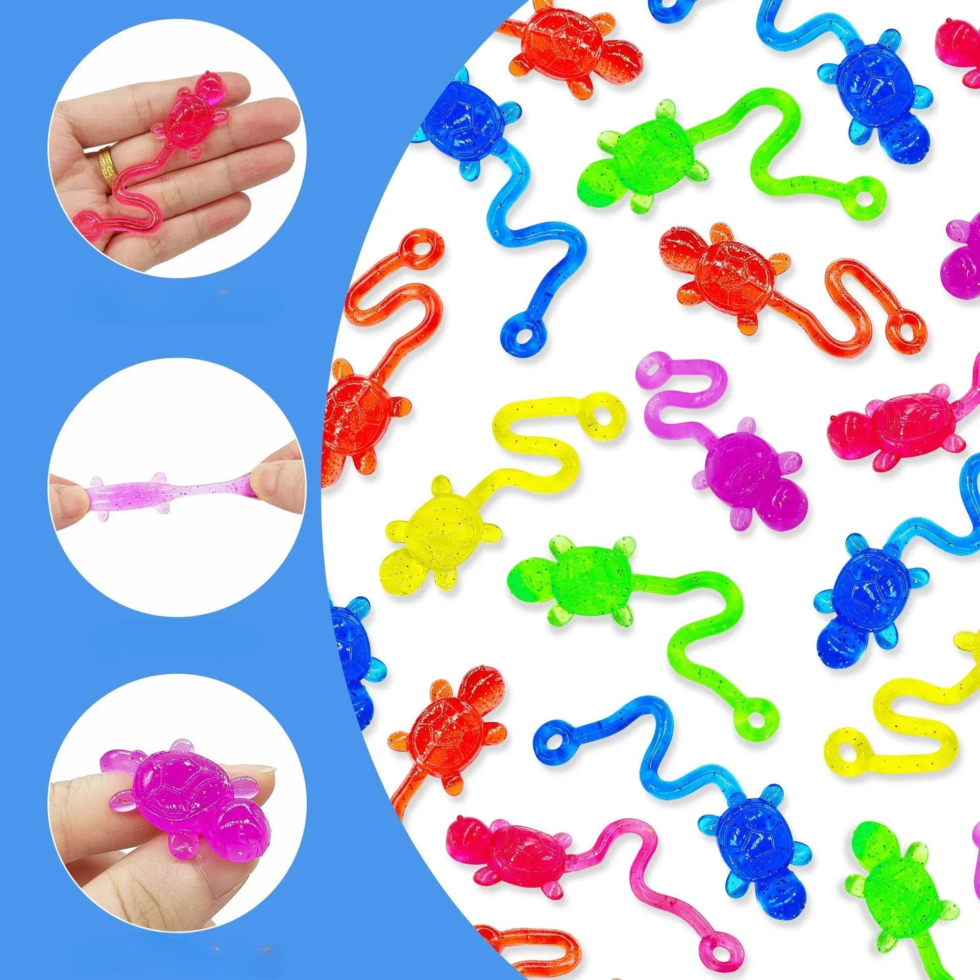 10/20Pcs Fun Sticky Turtle Toy Palm Elastic Turtle Toy Interactive Party Toy Gift str alternate view