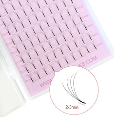 Song Lashes Long Stem Premade Fans | Pure Darker Black Eyelash Extensions detail view