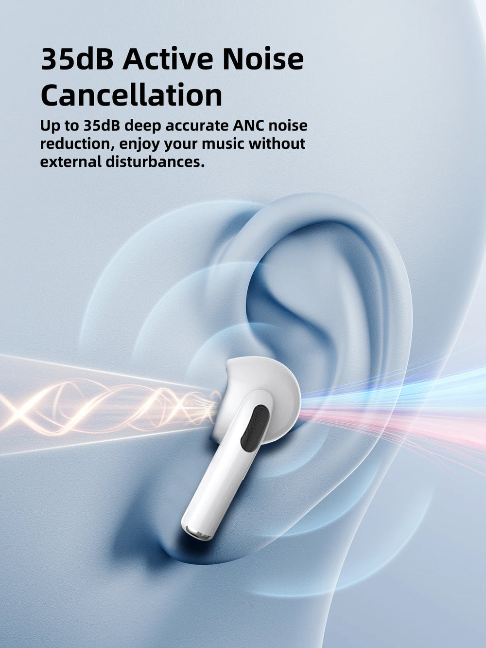 2026 Pro Wireless Bluetooth Headphones | Premium Sound with Mic and Charging Case detail view