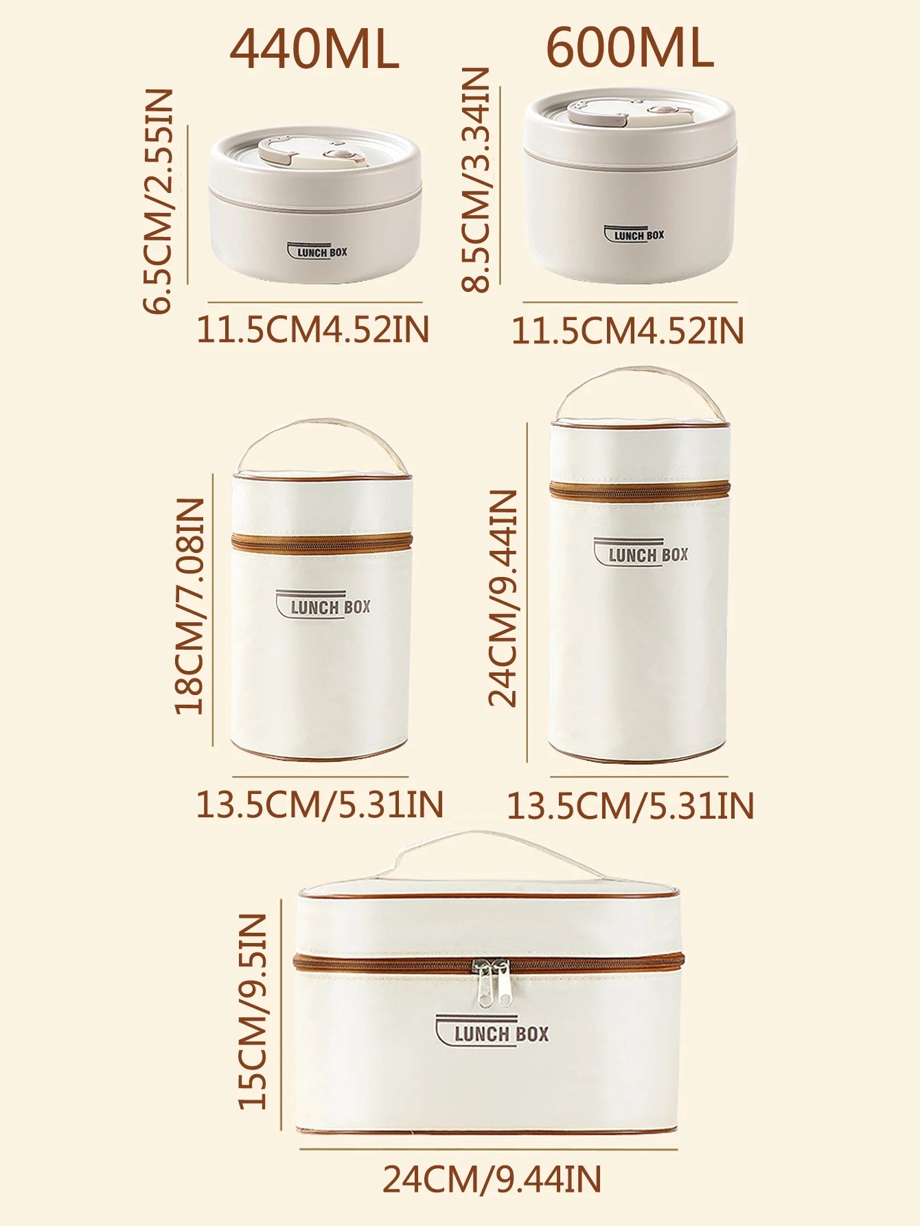 Portable Insulated Food Lunch Container Set | Thermal Lunch Box with Stackable Bowl additional angle