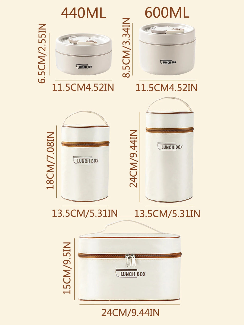 Portable Insulated Food Lunch Container Set | Thermal Lunch Box with Stackable Bowl additional angle