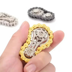 Chain Tooth Mechanical Flywheel Fidget Spinner | Metal Bike Chain EDC Stress Relief To close-up view