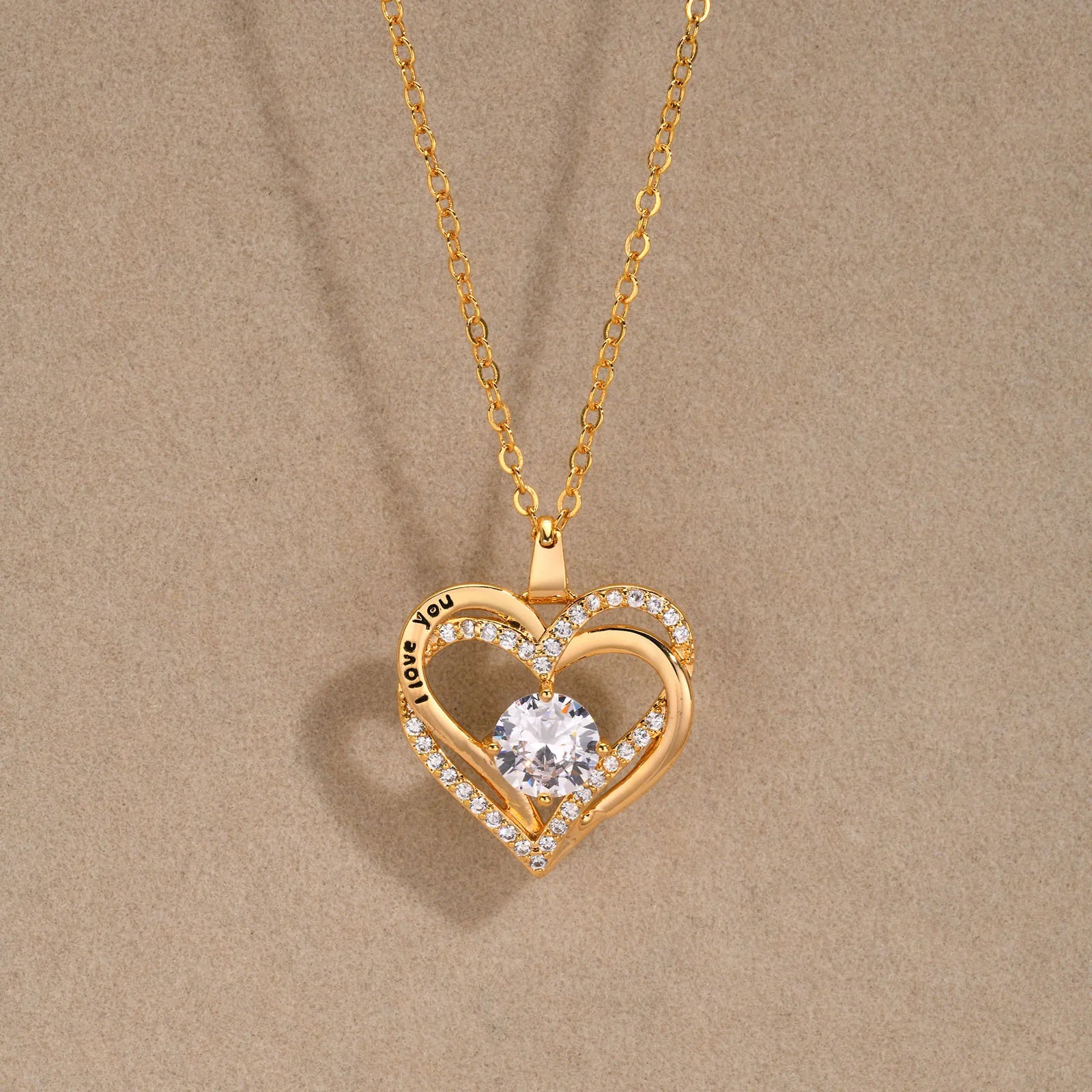 Heart Woman Necklace Birthstone Heart I Love You Jewelry For Wedding Birthday Party M alternate view