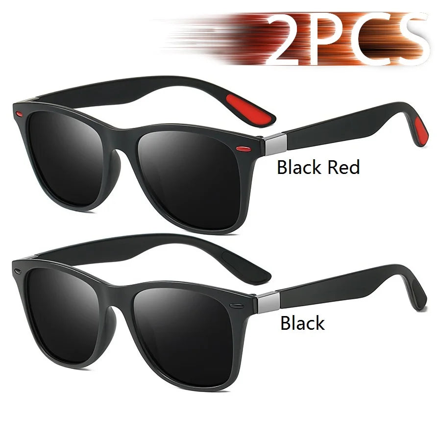 Square Unisex Driving Fishing Sunglasses Men Women Brand Designer Sun Glasses Anti-Gla close-up view