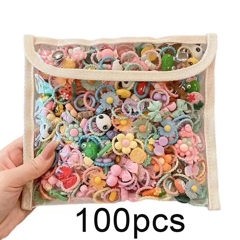 Cute Thumb Hair Ties For Girls,high Elasticity,cartoon Animal Flowers And Fruit Dec additional angle