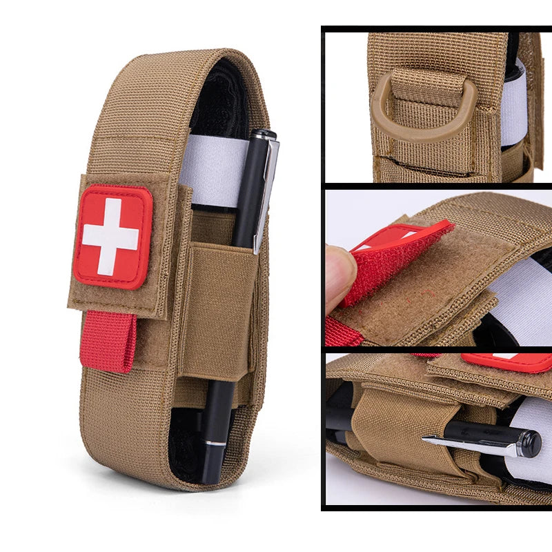 Outdoor Scissors Set Molle Tourniquet Storage Protective Bag | Rescue Survival Kit for Hiking Campin