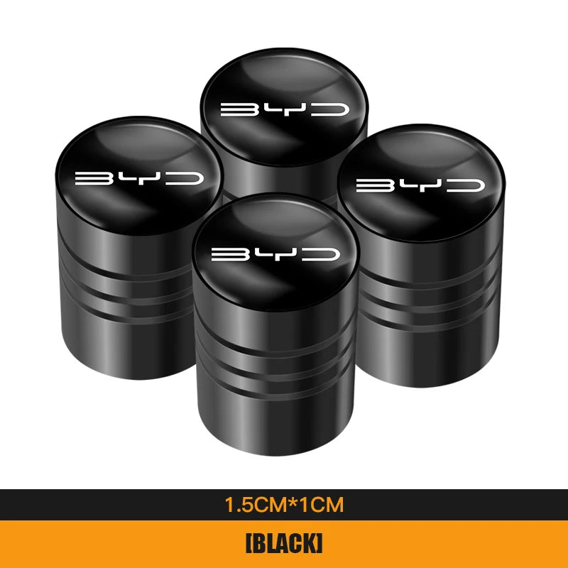 4Pcs Car Wheel Tire Valves Caps Waterproof Dustproof Cover For BYD Atto 3 Yuan Plus additional angle
