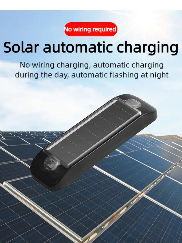 Car Mini LED Solar Power Warning Light Night Security Simulated Alarm Wireless Anti-T alternate view