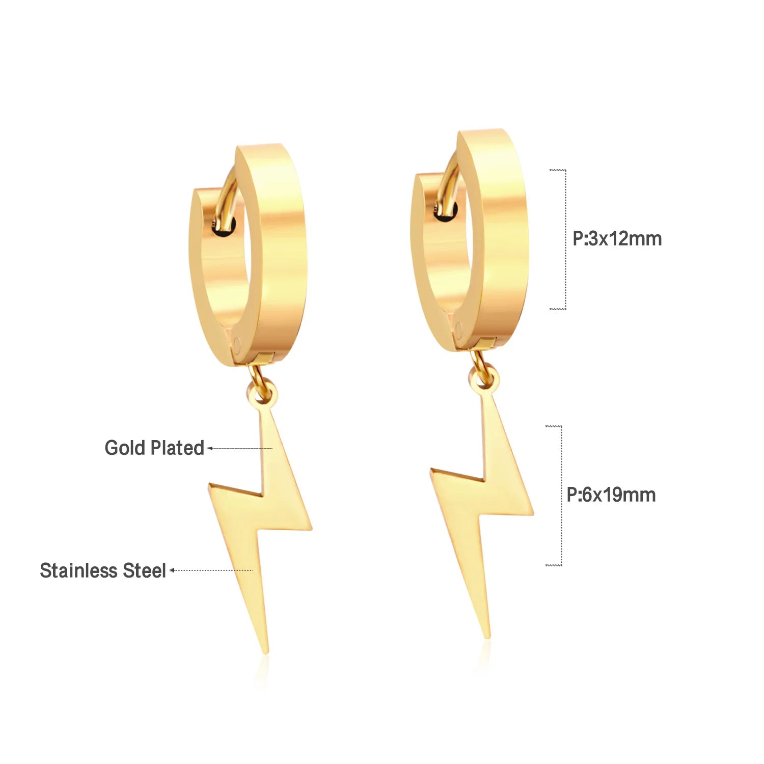 LUXUSTEEL Trendy Cross Women's Stainless Steel Hoop Earrings Colorful Metal Stud Drop Earrings Fashionable Jewelry Gift