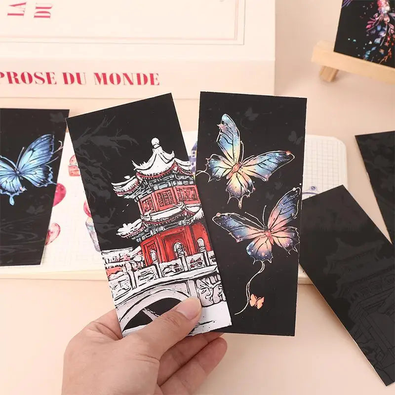 12Pcs Stylus Animal Scratch Art Set with Bookmark Paper for Kids DIY Creative Drawing alternate view