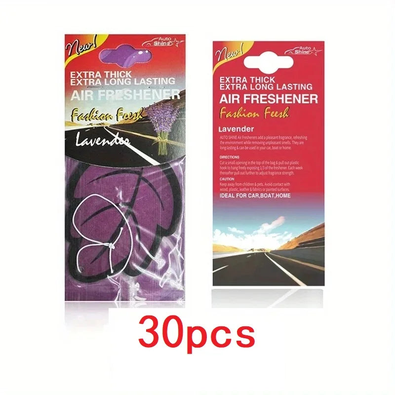 3-60pcs Car Air Freshener Natural Scented Tea Paper Auto Hanging Vanilla Perfume Frag alternate view