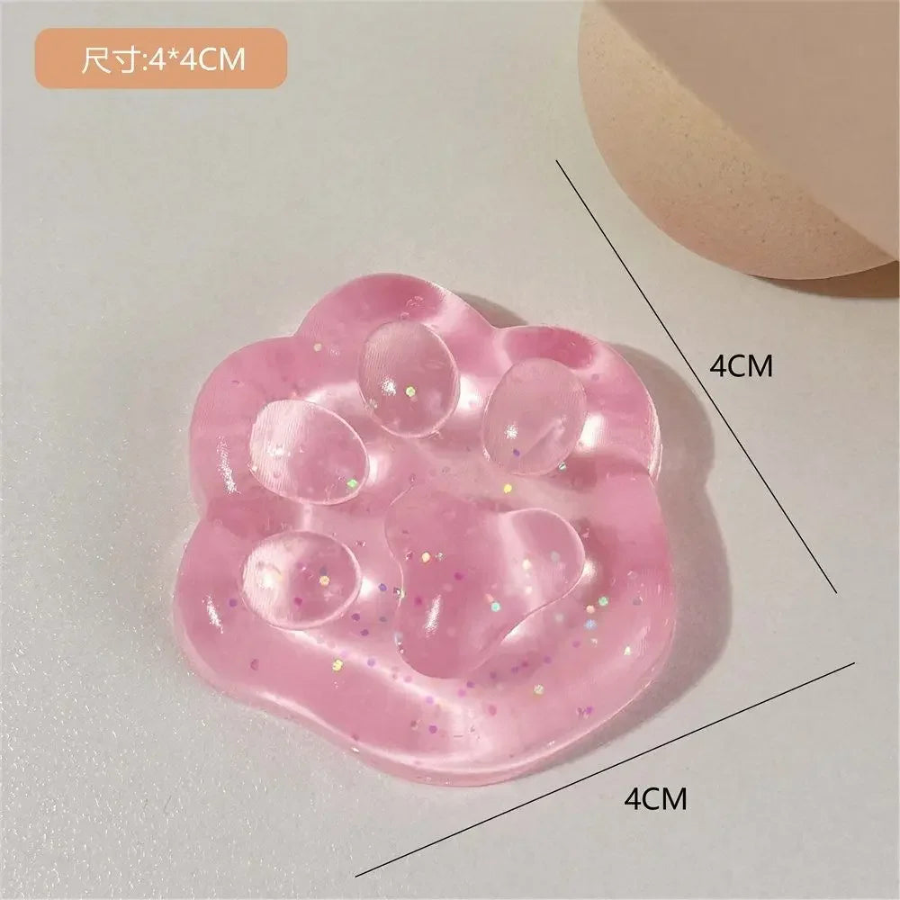 Mini Cat Paw Squeeze Toy Silicone Pinch Decompression Toy Plush TPR Fidget Sensory To alternate view