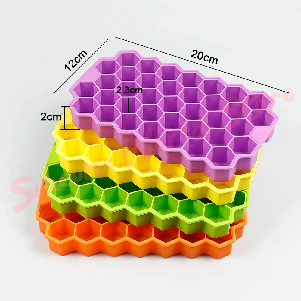37 Grids Honeycomb Ice Cube Silicone Mold with Lid | Flexible Silicone Ice Tray for D lifestyle view