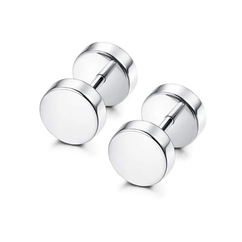 2Pcs Of Stainless Steel Cross Earrings Set, Men’s Women’s stud Earrings Small Huggi additional angle
