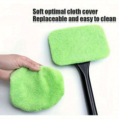 Car Windshield Cleaning Tool, Telescopic Handle Window Cleaner with Washable Microfiber detail view