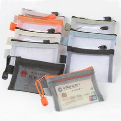 Mini Clear Nylon Mesh Zipper Coin Purse | Portable Wallet for Cards, Keys, and Lipstick